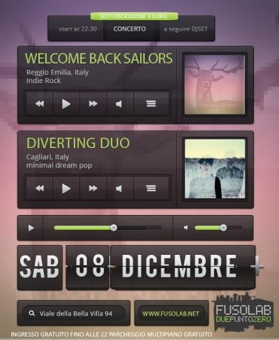 WELCOME BACK SAILORS + DIVERTING DUO  in concerto - Sabato 8 Dicembre